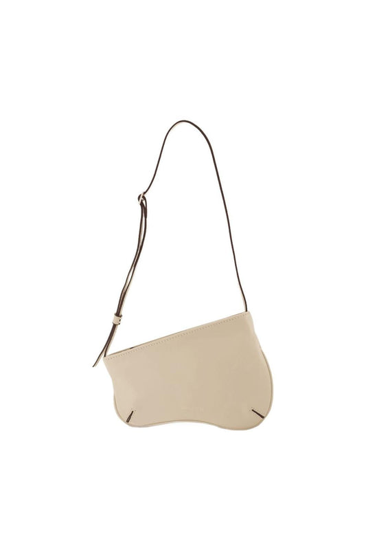 Mini Curve Hobo Bag - Manu Atelier - Ivory - Leather