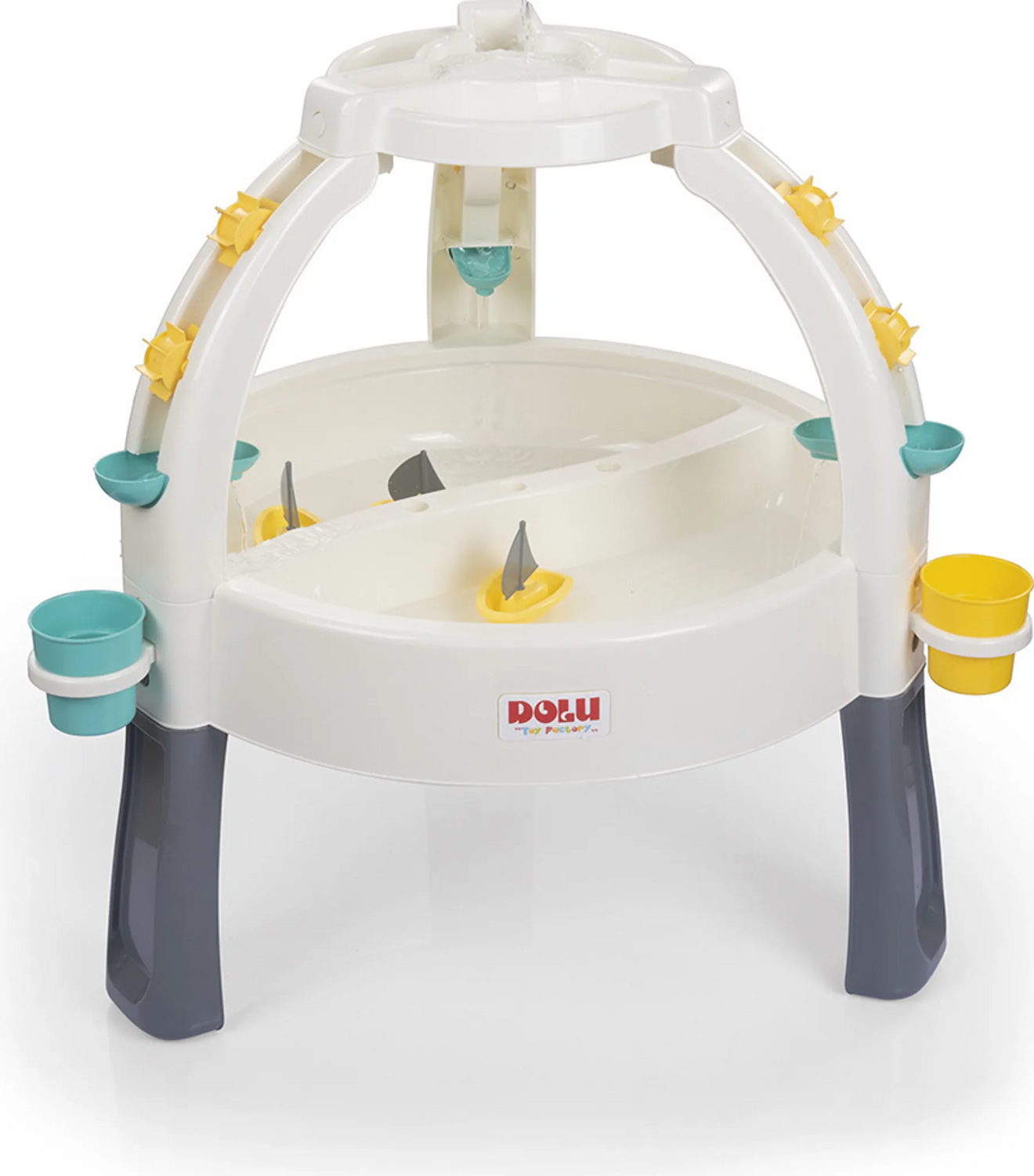 B-flokks Dolu 2674 gosbrunnsleikborð, sandborð, vatnsborðsett, aukabúnaður, hvítt og grátt