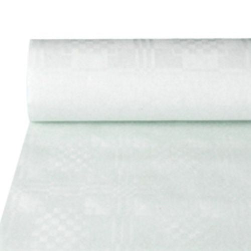 PAPSTAR Papiertischtuch mit Damastprägung 50 m x 1 m weiss | Karton (1 Rolle)