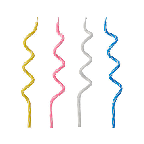 PAPSTAR 12 Geburtstagskerzen 12,5 cm farbig sortiert "Spirale" | Blister (12 Stück)