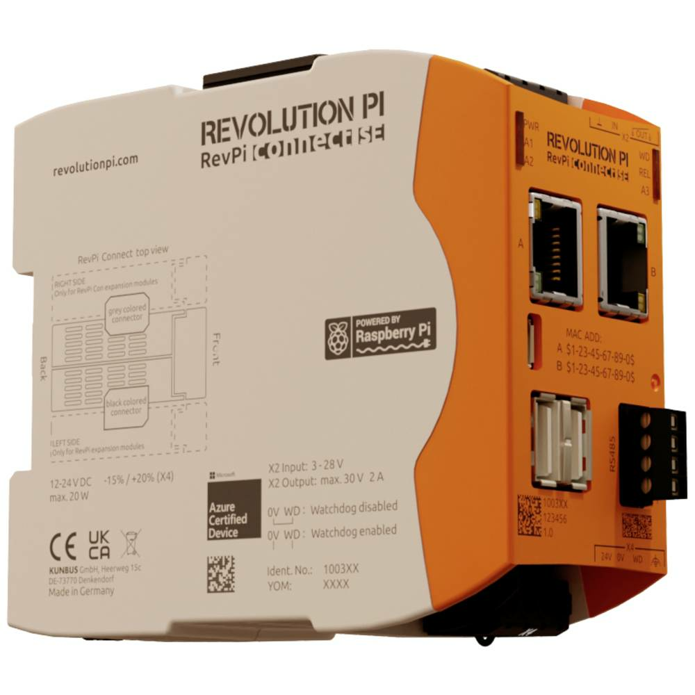 B-lager Kunbus Rev Pi Connect Se 8 Gb Pr100368 PLC útvíkkunareining 24 V/Dc PLC eining
