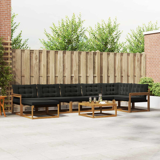 Outdoor-Sofagarnitur mit Kissen 22 pcs Natürlich und Schwarz