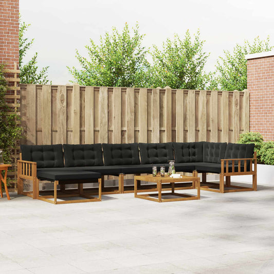 Outdoor-Sofagarnitur mit Kissen 22 pcs Natürlich und Schwarz