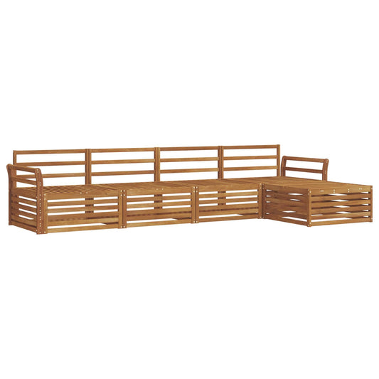 Outdoor-Sofagarnitur 5 pcs Natur Massivholz Akazie