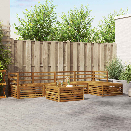 Outdoor-Sofagarnitur 6 pcs Natur