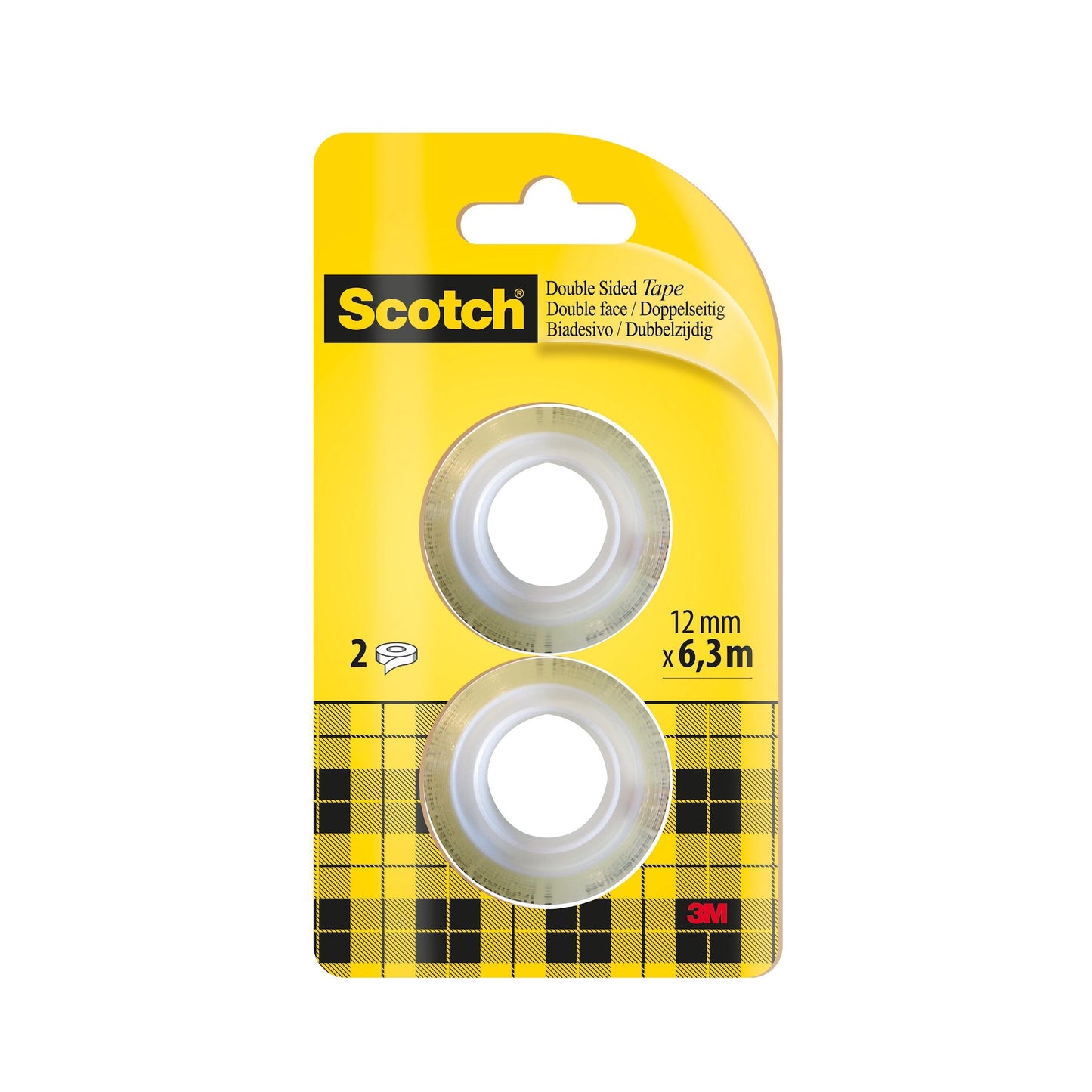 Scotch® doppelseitiges Klebeband, Nachfüllpackung, 2 Rollen, 12 mm x 6,3 m | Packung (1 Stück)