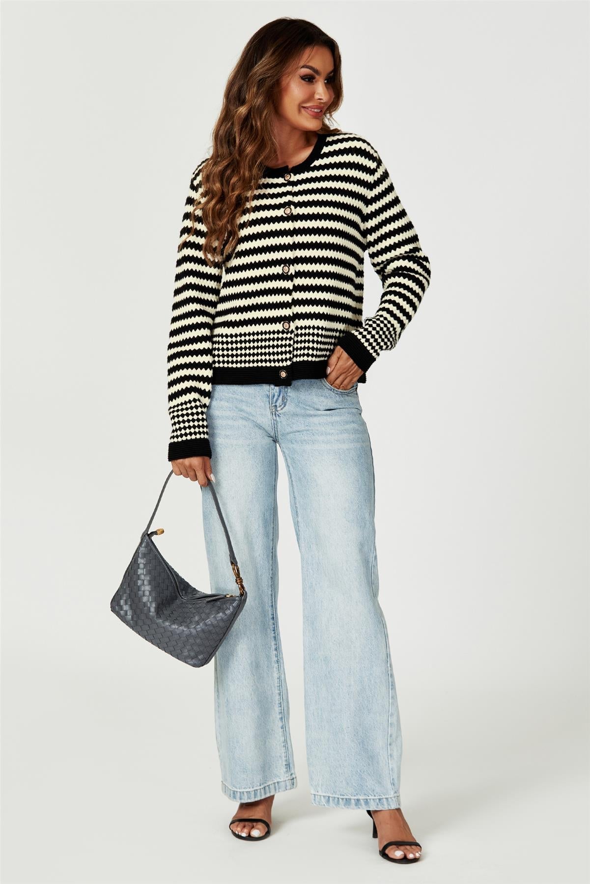 Braided Shoulder - Handbag In Grey