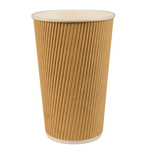 PAPSTAR 10 Trinkbecher, Pappe 0,4 l Ø 9 cm · 13,7 cm Ripple Wall | Folie (10 Stück)