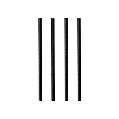 PAPSTAR 500 Cocktail Trinkhalme, Papier Ø 7 mm · 10 cm schwarz | Folie (500 Stück)