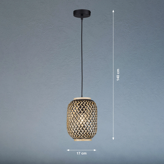 B-gráðu Fischer &amp; Honsel Hummel hengilampi úr bambus.