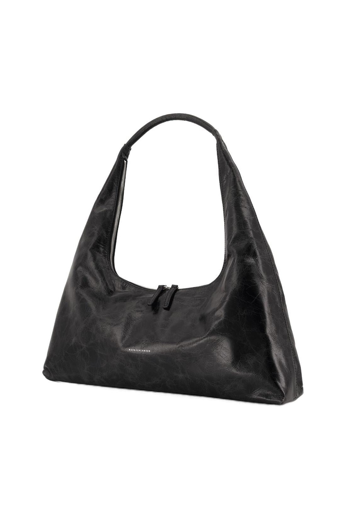 Breite Schultertasche - Margesherwood - Leder - Schwarz