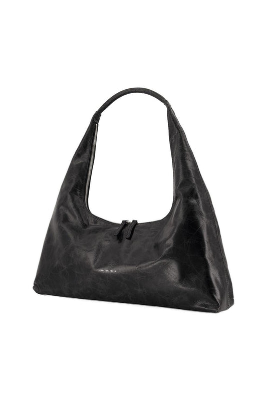 Breite Schultertasche - Margesherwood - Leder - Schwarz