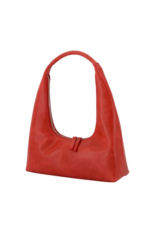Hobo-Schultertasche - Margesherwood - Leder - Rot