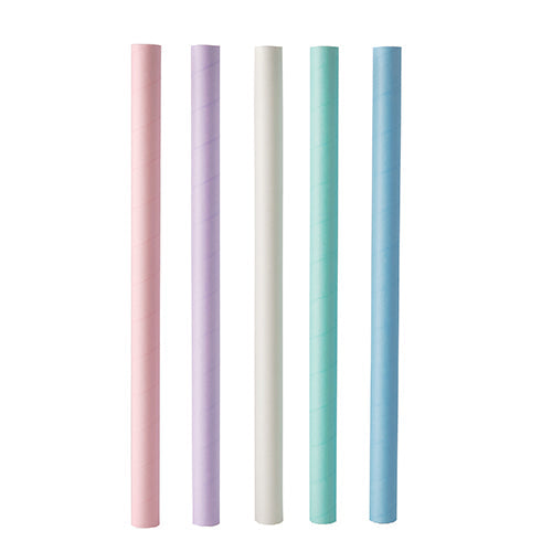 PAPSTAR 200 Bubble Tea Halme Papier Ø 12 mm · 20 cm farbig sortiert | Folie (200 Stück)