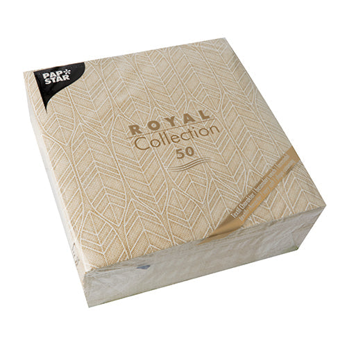 PAPSTAR 50 Servietten "ROYAL Collection" 1/4-Falz 40 x 40 cm sand