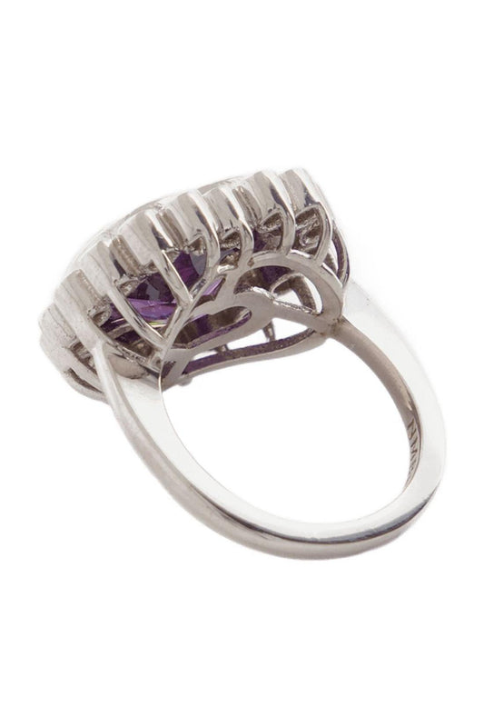 Ring N-Dia Heart 3 aus violett/Silber mit Rhodium beschichtet