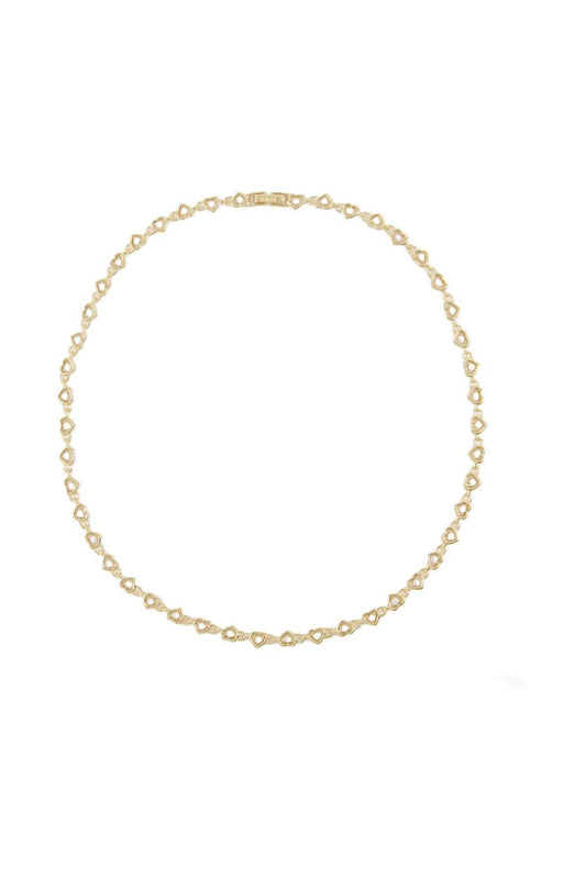 Collier Round Brilliant Heart aus Silber vergoldet