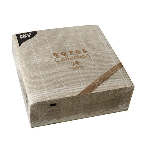PAPSTAR 50 Servietten "ROYAL Collection" 1/4-Falz 40 x 40 cm sand