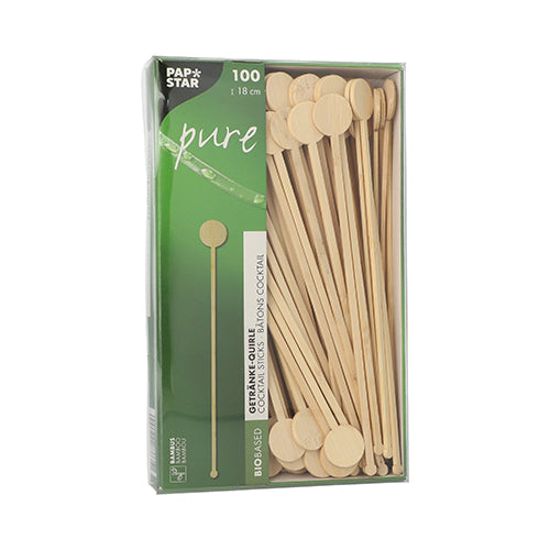 PAPSTAR 100 Getränke-Quirle, Bambus "pure"