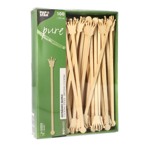 PAPSTAR 100 Getränke-Quirle, Bambus "pure"