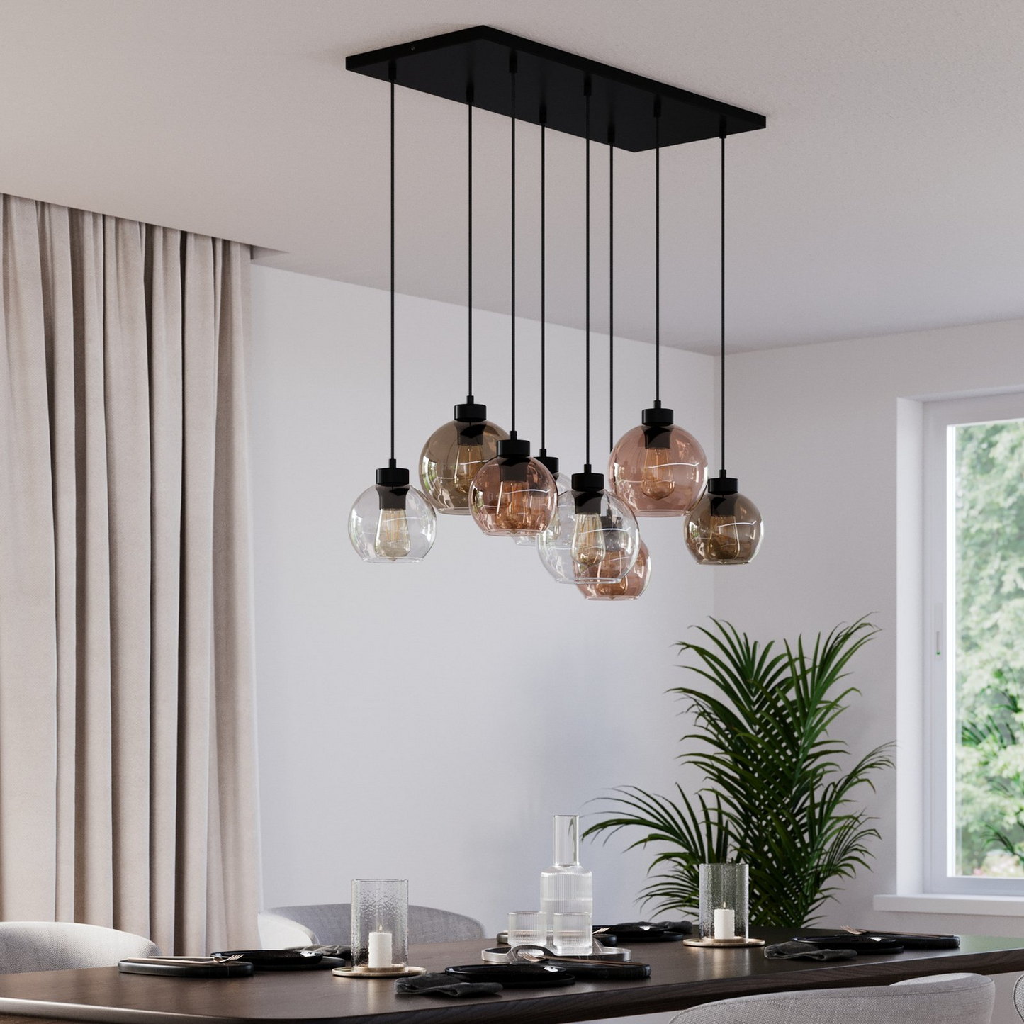 B-grade Euluna Cubus pendant light, living room light, ceiling lamp, 8 lights, 514 