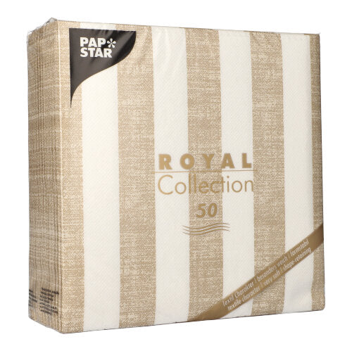 PAPSTAR 50 Servietten "ROYAL Collection" 1/4-Falz 40 x 40 cm sand