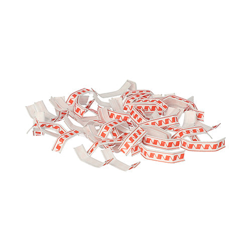 Starpak 1000 Verschluss-Clips, drahtverstärktes Papier 3,3 cm x 0,8 cm x 0,1 cm rot/weiss | Faltschachtel (1000 Stück)