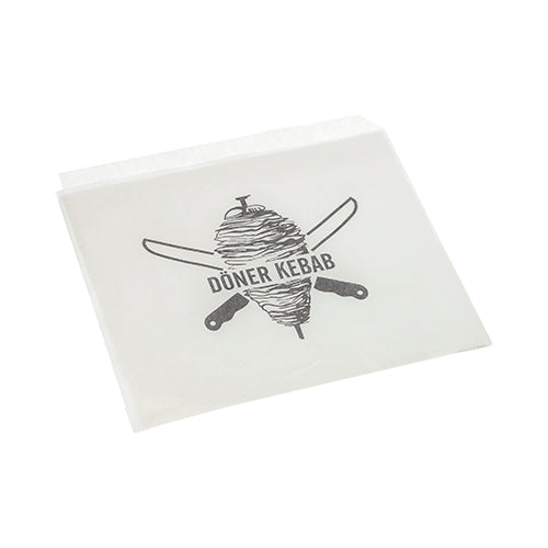 PAPSTAR 1000 Döner-Kebab-Tüten 16 cm x 16 cm weiss | Schrumpffolie (1000 Stück)