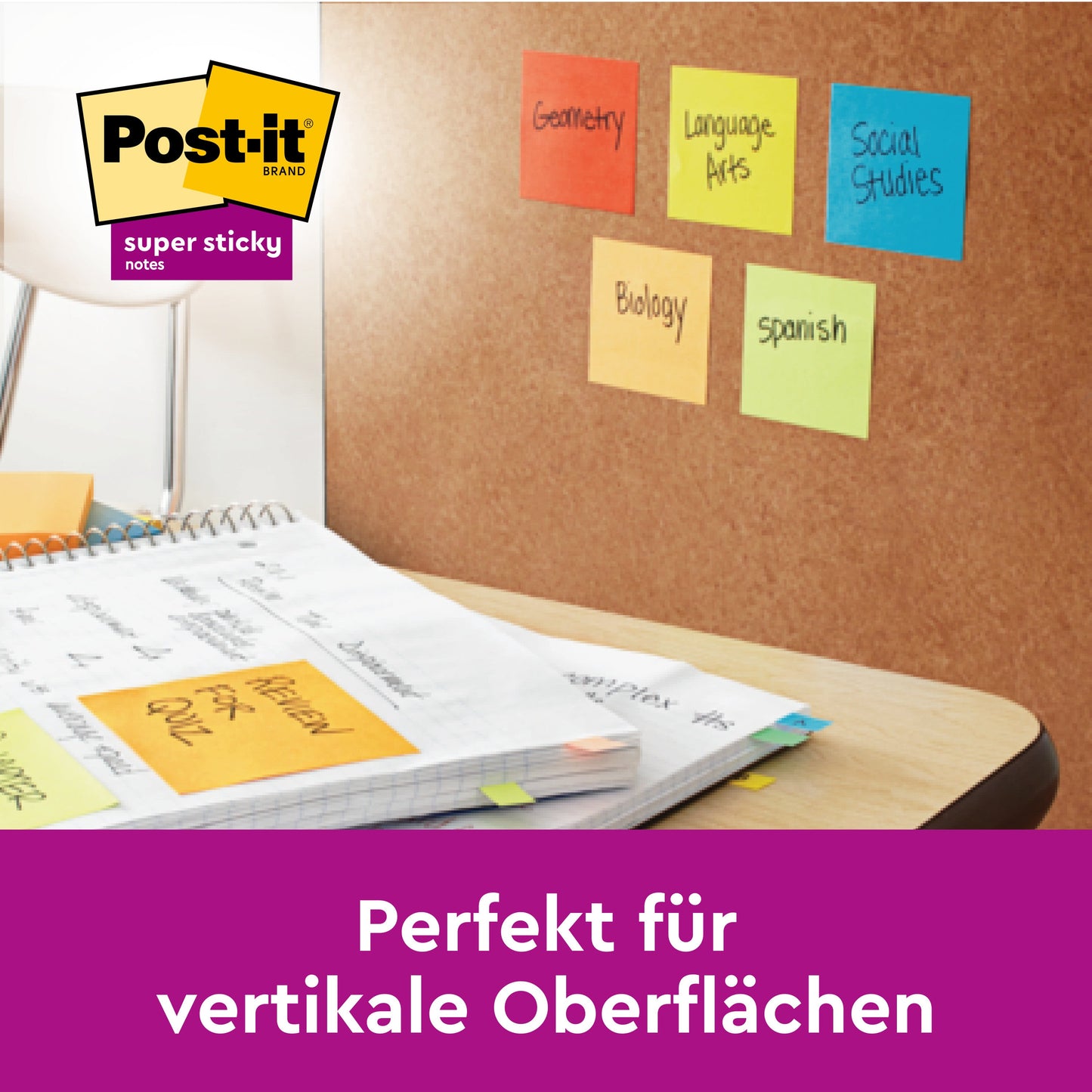 Post-it® Super Sticky Notes, Verschiedene Farben, 76 mm x 127 mm, 90 Blatt/Block, 16 Blöcke/Packung, 100% PEFC, SGSCH-PEFC-COC-110078  | Packung (1 Stück)