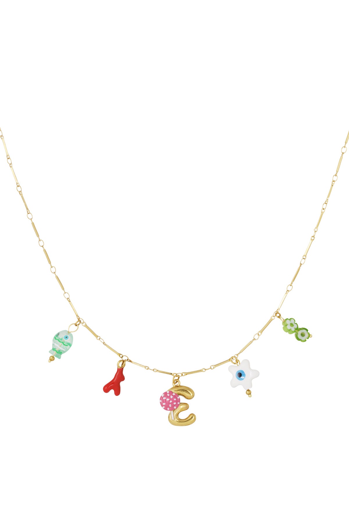 Happy Initials Halskette mit Charms