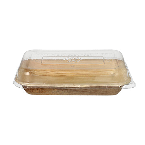 Starpak 10 Schalen, Palmblatt mit rPET Deckel "Kombipack"