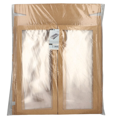 Starpak 10 Transport- und Catering-Kartons, Pappe eckig braun mit separatem Deckel und Sichtfenster aus PET