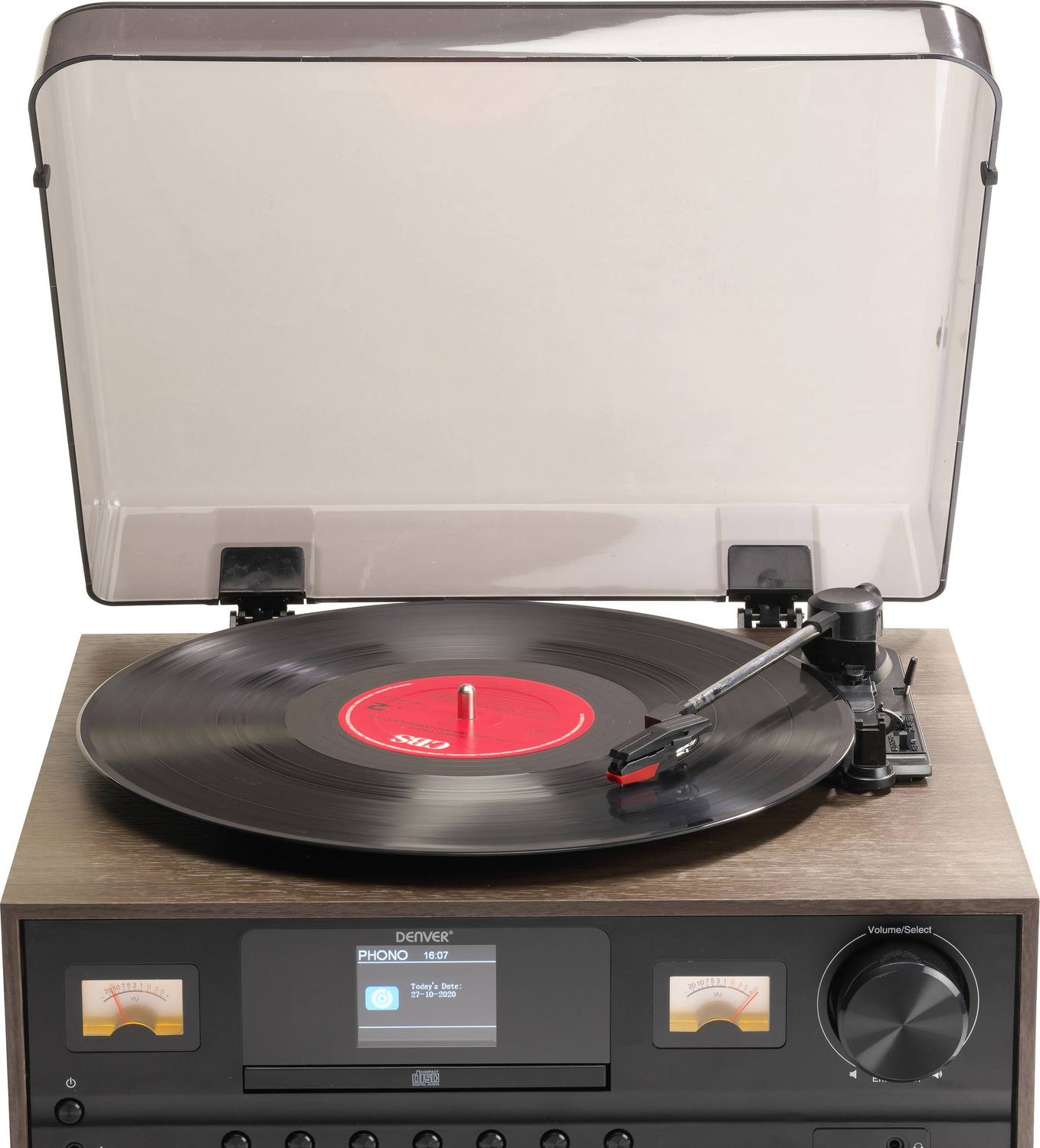 B-lager Denver MRD-52DARK plötuspilari/geislaspilari/tónlistarkerfi, retro, GALLAÐUR