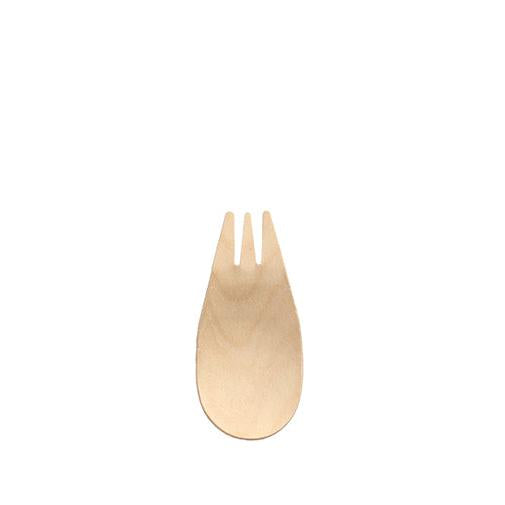 PAPSTAR 150 Fingerfood - Göffel, Holz "pure" 8,2 cm | Folie (150 Stück)