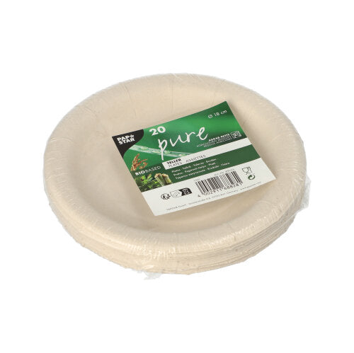 PAPSTAR 20 Teller aus Agrarresten "pure" rund