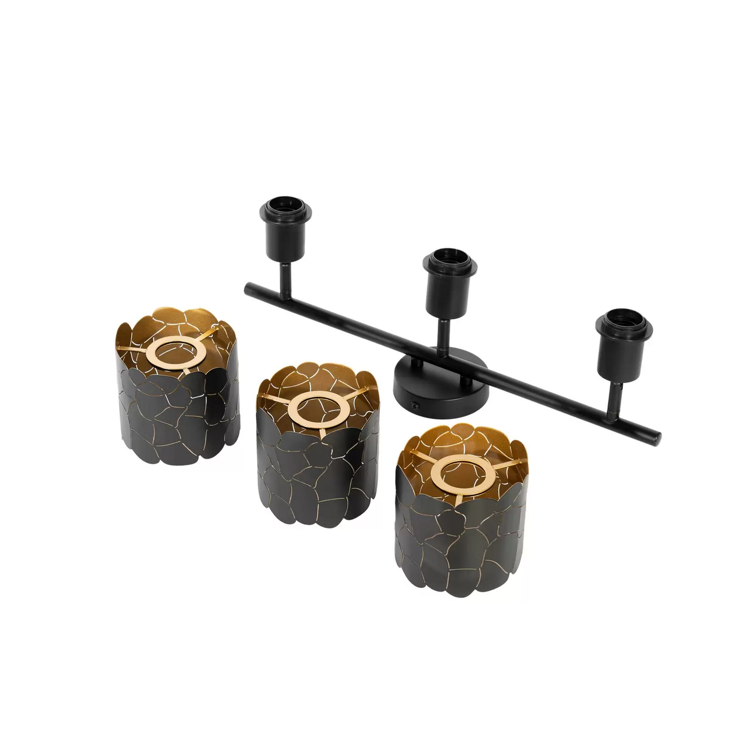 B-flokks Lindby loftljós Aralena svartgull að lengd 70 cm loftlampi