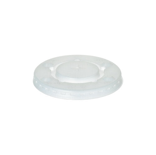 Starpak 150 Deckel PS rund Ø 9 cm · 1 cm klar mit Kreuzschlitz | Folie (150 Stück)