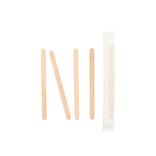 PAPSTAR 1000 Rührstäbchen, Holz "pure", einzeln gehüllt