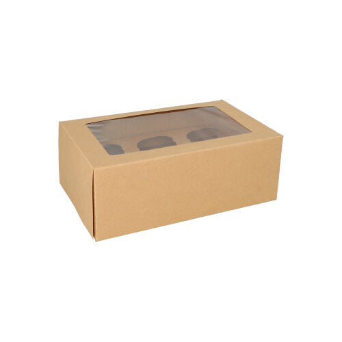 PAPSTAR 25 Cupcake-Kartons eckig 10 cm mit Sichtfenster aus PLA