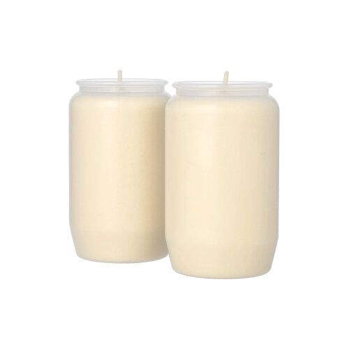 PAPSTAR 2 Kompositions-Öl-Lichte Ø 5,8 cm · 9,6 cm transparente Hülle | Schrumpffolie (2 Stück)