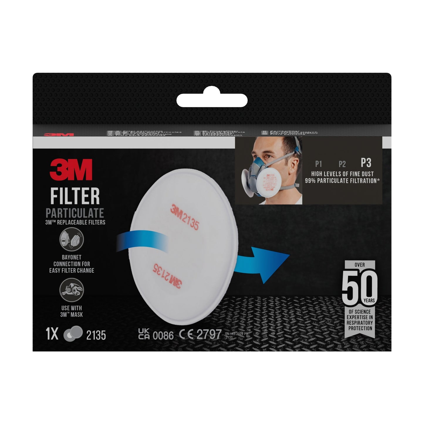 3M™ Partikelfilter 2135, P3, 1 Paar/Packung  | Packung (1 Stück)