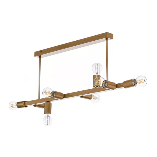 Eliza loftljós í B-flokki, átta ljós, gulllitað, E27.