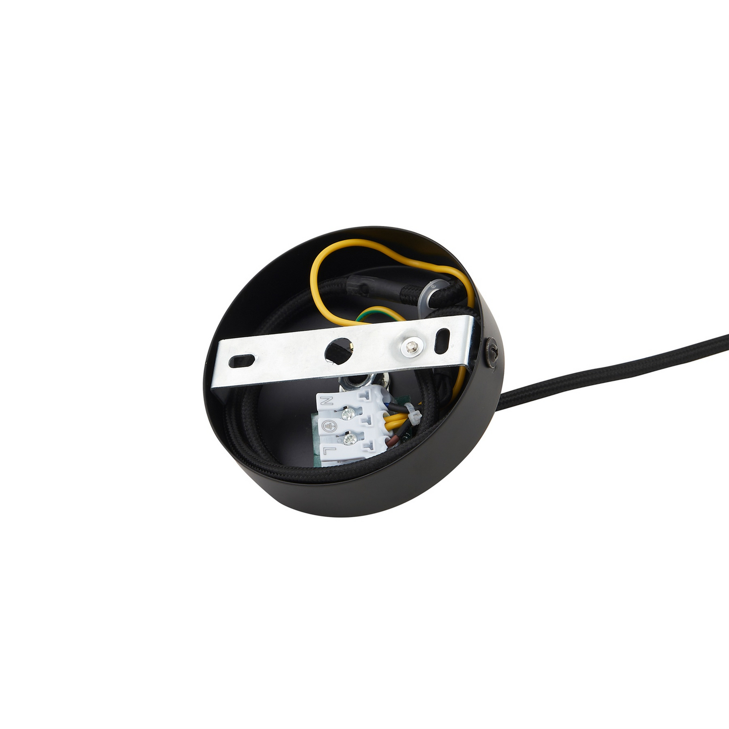 Lindby hengiljós í B-flokki, Laylan, svarthvítt, ø 46 cm, loftlampi úr málmi