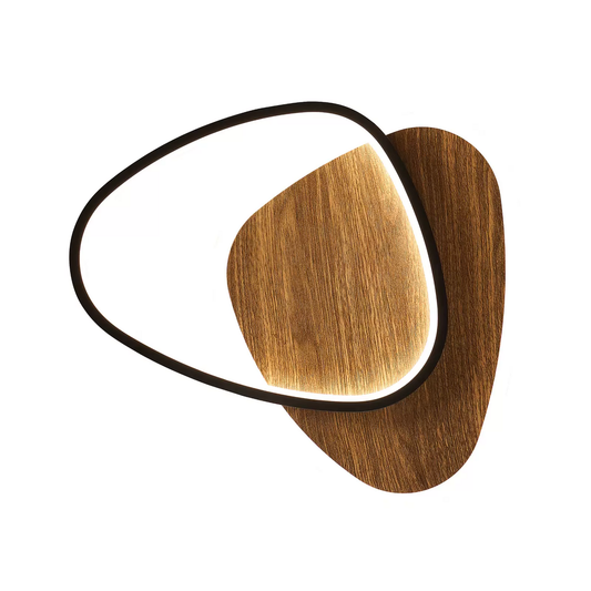 B-flokks Eco Light LED veggljós, Ovest viður, ljósáferð, 45 cm langt, CCT veggljós úr tré