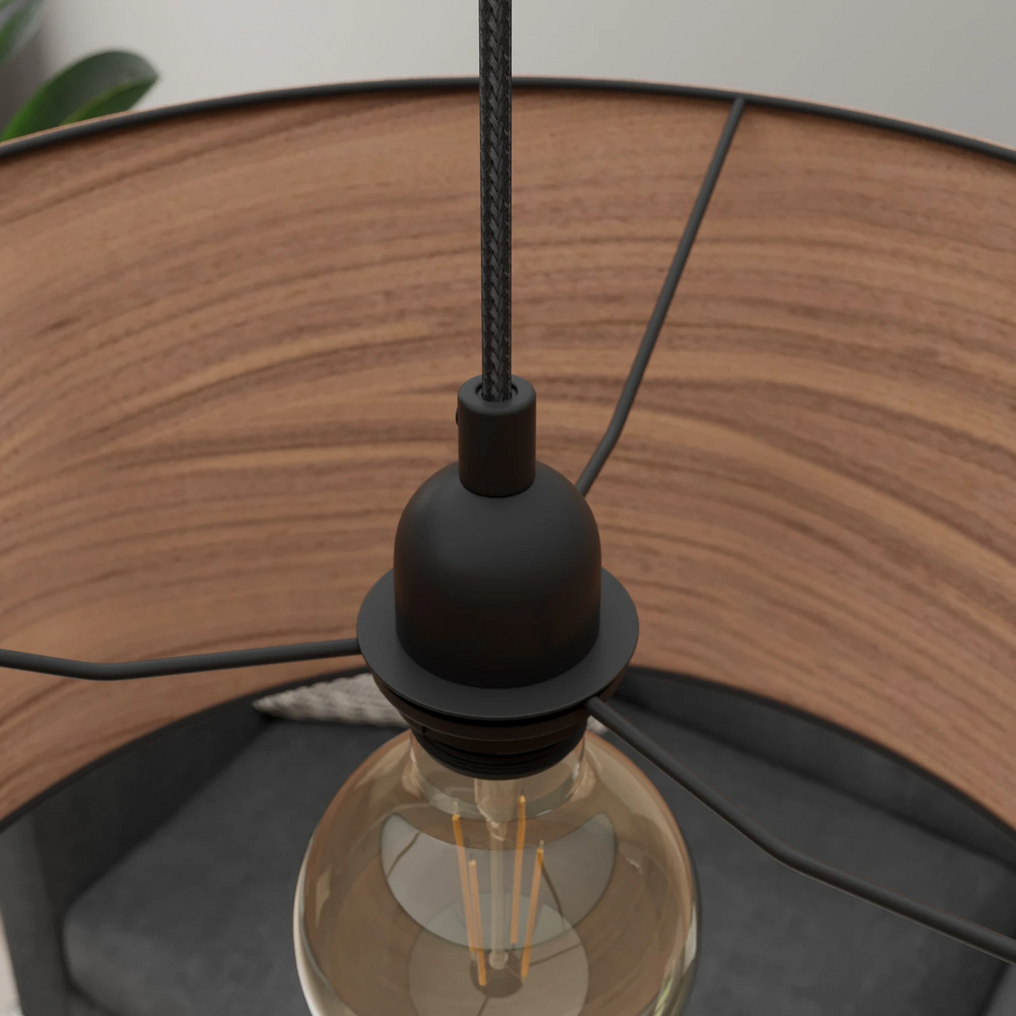 B-flokks Envostar Veneer hengilampi, loftlampi, ljósastæði, valhnetu