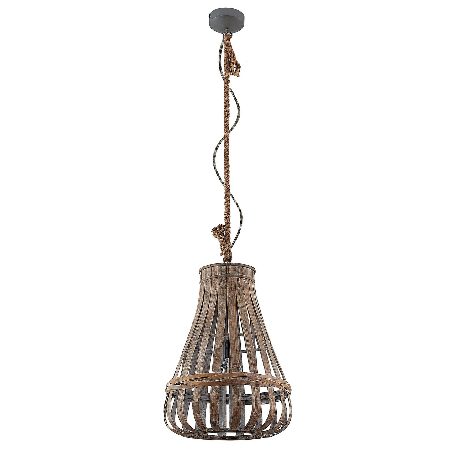 B-grade Lindby Haruno pendant light made of rattan, 42 cm, ceiling lamp, ceiling light, lamp, spotlight