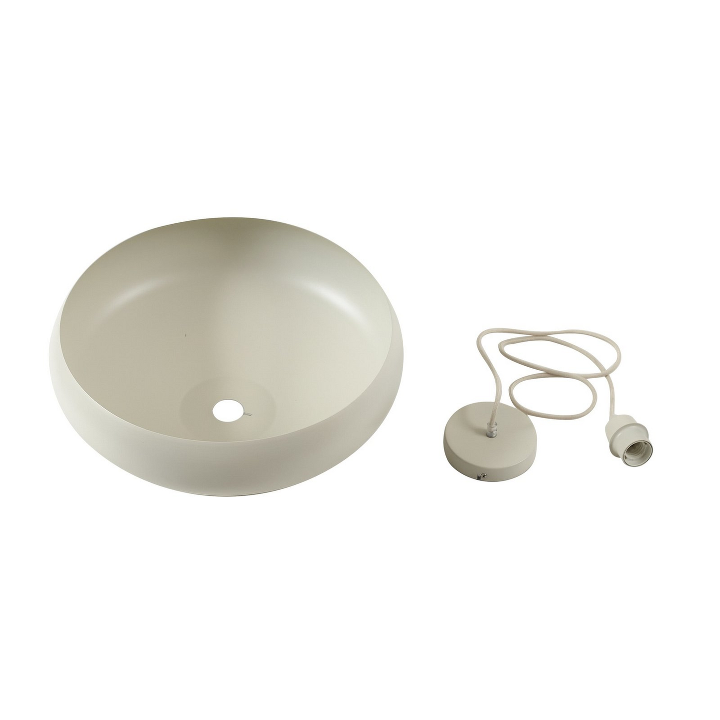 Lindby Elover hengiljós í B-flokki, beige, ø 45 cm, járn, loftlampi, loftljós, lampi