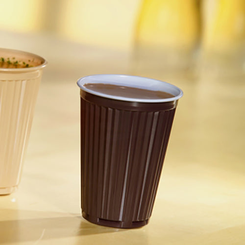 Starpak 100 Thermo-Automatenbecher, PS 0,18 l Ø 7,03 cm · 9 cm braun/weiss | Folie (100 Stück)