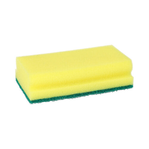 Starpak 3 Topfreiniger, Schwamm Jumbo eckig 4,1 cm x 14,8 cm x 8,5 cm gelb/grün mit Griffrille, kratzend | Banderole (3 Stück)