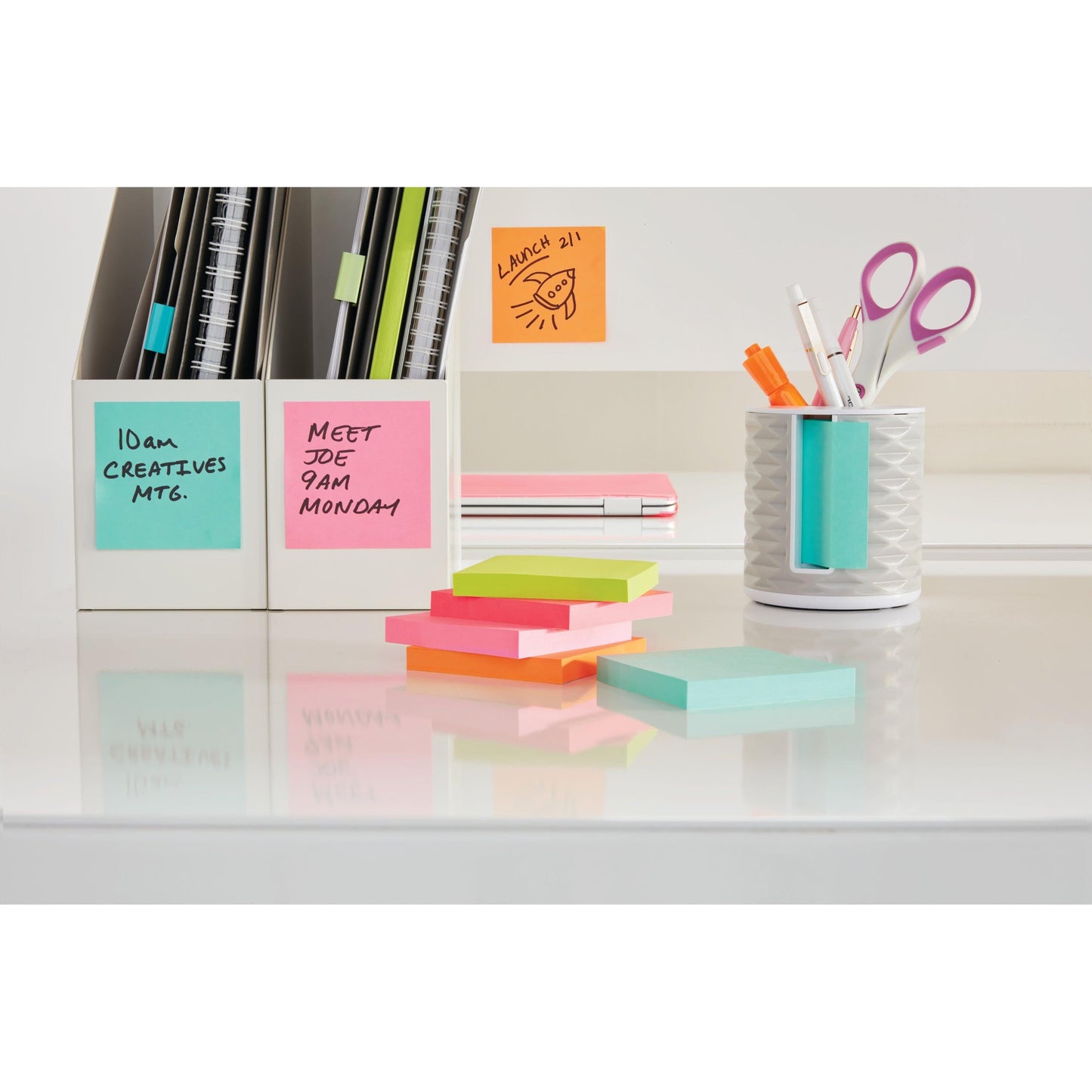 Post-it® Notes, Energetic Collection, 76 mm x 127 mm, 100 Blatt/Block, 6 Blöcke/Packung, 100% PEFC, SGSCH-PEFC-COC-110078  | Packung (1 Set)